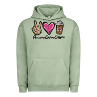 Pigment Oil Green peace love coffee Urban Hoodie - Jasminsmagicworld