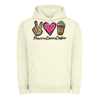 Pigment Pistachio peace love coffee Urban Hoodie - Jasminsmagicworld
