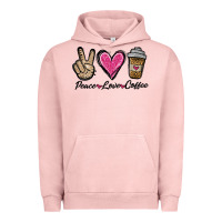 Pigment Salmon peace love coffee Urban Hoodie - Jasminsmagicworld
