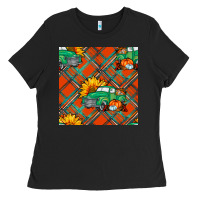 Black fall truck seamless pattern Ladies Tee - BundleAndBundleShop