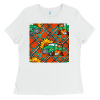 White fall truck seamless pattern Ladies Tee - BundleAndBundleShop