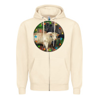 Sandshell Christmas Charolais Bull And Black Angus Bull Zipper Hoodie - RanaPortraitStore