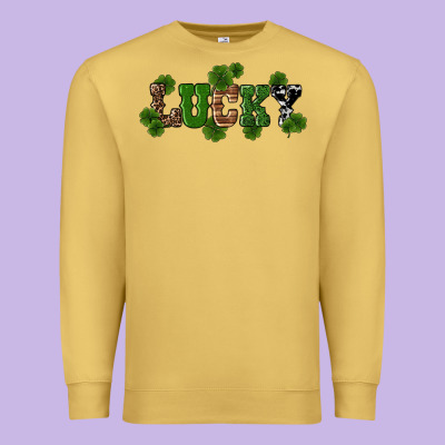 St Patricks Day Lucky Shamrock Premium Sweatshirt Designed By Ranaportraitstore