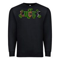 Black st patricks day lucky shamrock Premium Sweatshirt - RanaPortraitStore