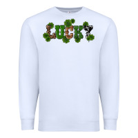 White st patricks day lucky shamrock Premium Sweatshirt - RanaPortraitStore