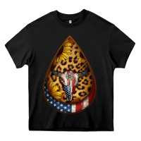 Black american sunflower bullskull teardrop earrings Heavy Core Tee - Jasminsmagicworld