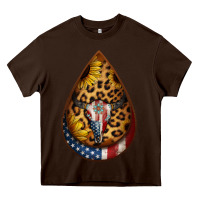 Chocolate Brown american sunflower bullskull teardrop earrings Heavy Core Tee - Jasminsmagicworld
