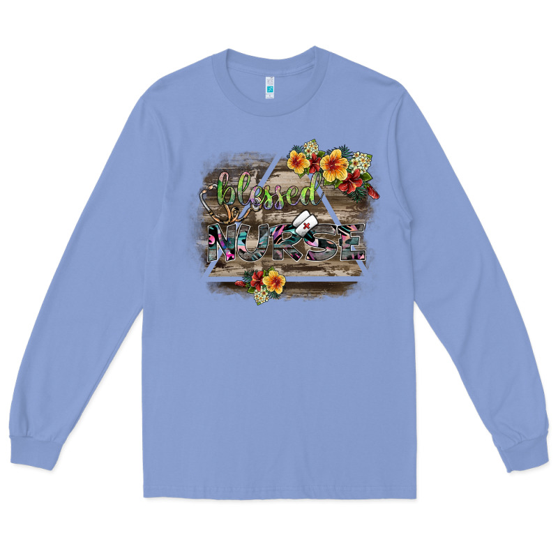 Blessed Nurse Long Sleeve Tee by SublimationCraftShop | Teevron