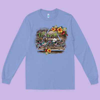 Blessed Nurse Long Sleeve Tee Designed By Sublimationcraftshop