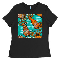 Black fall gnomes seamless pattern Ladies Tee - BundleAndBundleShop