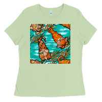 Matcha fall gnomes seamless pattern Ladies Tee - BundleAndBundleShop