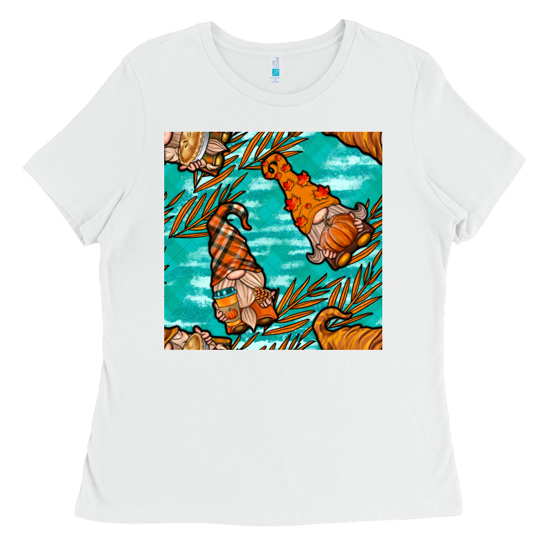 Fall Gnomes Seamless Pattern Ladies Tee by BundleAndBundleShop | Teevron