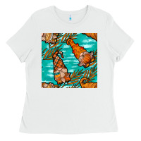 White fall gnomes seamless pattern Ladies Tee - BundleAndBundleShop