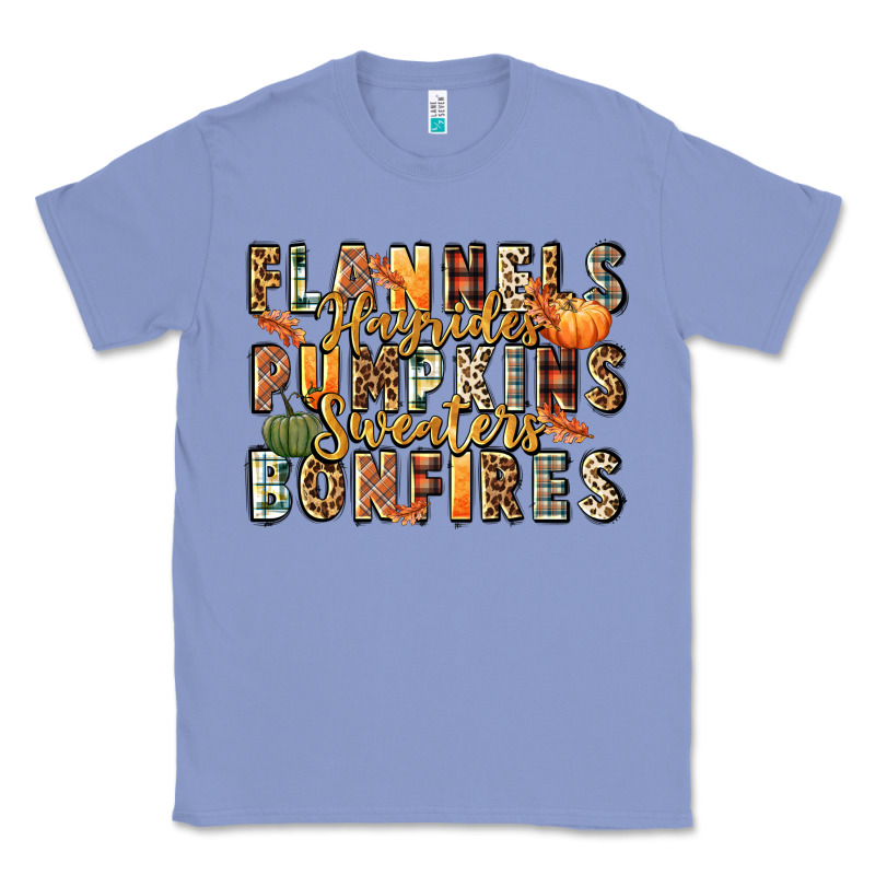 Flannels Hayrides Pumpkins  Bonfires Classic Tee by FaDigitalArtStudio | Teevron