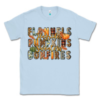 Dusty Blue flannels hayrides pumpkins  bonfires Classic Tee - FaDigitalArtStudio