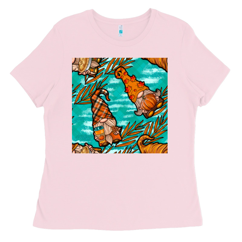 Fall Gnomes Seamless Pattern Ladies Tee by BundleAndBundleShop | Teevron