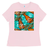 Bubblegum Pink fall gnomes seamless pattern Ladies Tee - BundleAndBundleShop