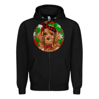 Black Christmas Toy Poodle Zipper Hoodie - RanaPortraitStore