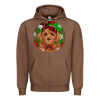 Chestnut Christmas Toy Poodle Zipper Hoodie - RanaPortraitStore