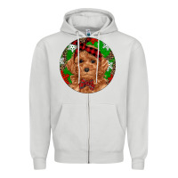 Dove Grey Christmas Toy Poodle Zipper Hoodie - RanaPortraitStore