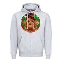 Heather Grey Christmas Toy Poodle Zipper Hoodie - RanaPortraitStore