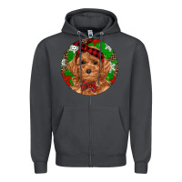 Smoke Christmas Toy Poodle Zipper Hoodie - RanaPortraitStore