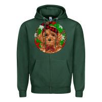 Sports Green Christmas Toy Poodle Zipper Hoodie - RanaPortraitStore