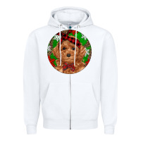 White Christmas Toy Poodle Zipper Hoodie - RanaPortraitStore