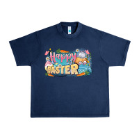 Navy Happy Easter Urban Heavy Tee - LillyAllenDesigns