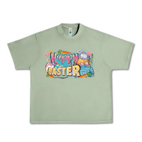 Oil Green Happy Easter Urban Heavy Tee - LillyAllenDesigns