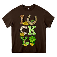 Chocolate Brown St. Patrick's Western lucky Heavy Core Tee - OliviaCreatesArt