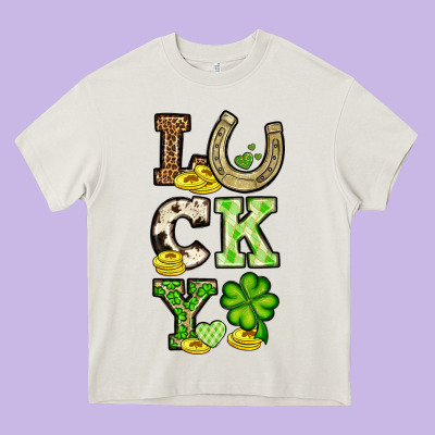 St. Patrick's Western Lucky Heavy Core Tee Designed By Oliviacreatesart