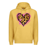 Antique Gold Leopard Pink Glitter Heart Premium Hoodie - Jasminsmagicworld