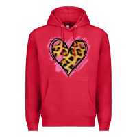 Cardinal Leopard Pink Glitter Heart Premium Hoodie - Jasminsmagicworld