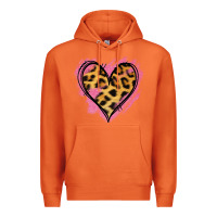 Carrot Leopard Pink Glitter Heart Premium Hoodie - Jasminsmagicworld