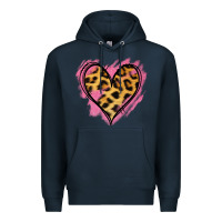 Navy Leopard Pink Glitter Heart Premium Hoodie - Jasminsmagicworld