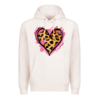 Pale Pink Leopard Pink Glitter Heart Premium Hoodie - Jasminsmagicworld