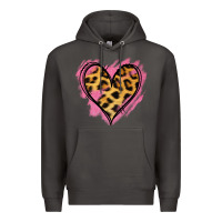 Smoke Leopard Pink Glitter Heart Premium Hoodie - Jasminsmagicworld