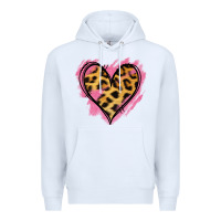 White Leopard Pink Glitter Heart Premium Hoodie - Jasminsmagicworld