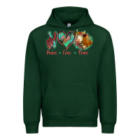 Forest Green Peace Love Cows Urban Hoodie - Jasminsmagicworld