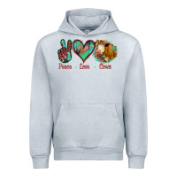 Heather Grey Peace Love Cows Urban Hoodie - Jasminsmagicworld