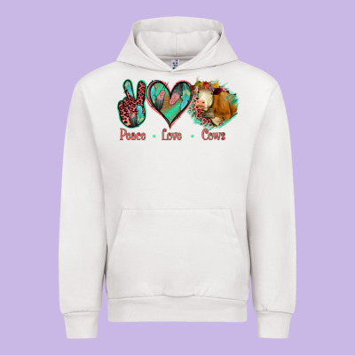 Peace Love Cows Urban Hoodie Designed By Jasminsmagicworld