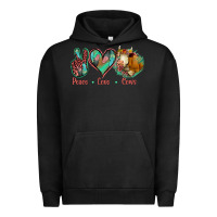 Pigment Black Peace Love Cows Urban Hoodie - Jasminsmagicworld