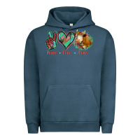Pigment Midnight Navy Peace Love Cows Urban Hoodie - Jasminsmagicworld