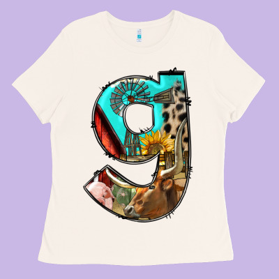 Farm Life Alphabet Lowercase Letters G Ladies Tee Designed By Bundleandbundleshop