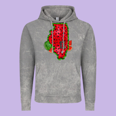 Illinois Watermelon Vintage Hoodie Designed By Racoondesign