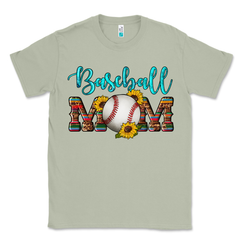 Western Leopard Serape Wooden Sunflowers  Turquoise Glitter Mom Baseba Classic Tee by Artiststas | Teevron
