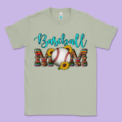 Western Leopard Serape Wooden Sunflowers  Turquoise Glitter Mom Baseba Classic Tee Designed By Artiststas