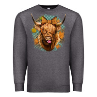 Charcoal Heather fall highland cow Premium Sweatshirt - Jasminsmagicworld