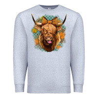 Heather Grey fall highland cow Premium Sweatshirt - Jasminsmagicworld
